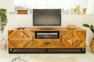 LuxD Dizajnový TV stolík Allen 160 cm, mango obr-1
