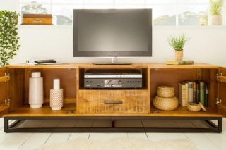 LuxD Dizajnový TV stolík Allen 160 cm, mango obr-2