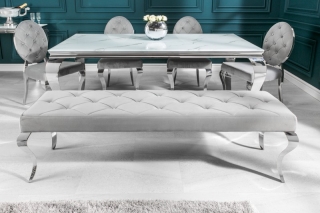 LuxD Dizajnová lavica Rococo, 170 cm, sivá obr-1