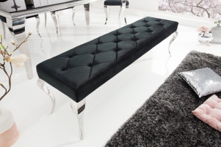 LuxD Dizajnová lavica Rococo, 170 cm, čierna obr-1