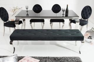 LuxD Dizajnová lavica Rococo, 170 cm, čierna obr-2
