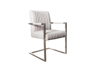 LuxD 21071 Konzolová stolička Boss s podrúčkami, sivá obr-1