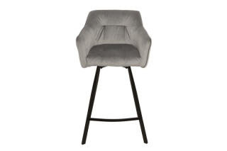 LuxD Dizajnová barová stolička Giuliana, strieborný zamat obr-1
