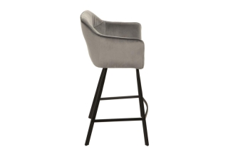 LuxD Dizajnová barová stolička Giuliana, strieborný zamat obr-2