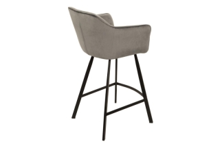 LuxD Dizajnová barová stolička Giuliana, strieborný zamat obr-3