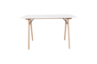Norddan Dizajnový písací stôl Carmen, biely / prírodný obr-2