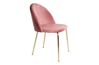 Norddan 21270 Dizajnová stolička Ernesto, ružová / mosadz obr-3