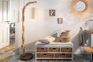 LuxD 21468 Dizajnová stojanová lampa Arielle, 160 cm, náplavové drevo Stojanové svietidlo obr-1