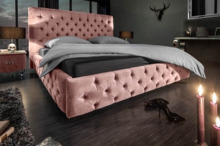 LuxD Dizajnová posteľ Laney 160x200 cm staroružový zamat obr-2