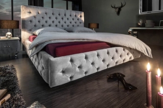 LuxD Dizajnová posteľ Laney 180x200 cm sivý zamat obr-1