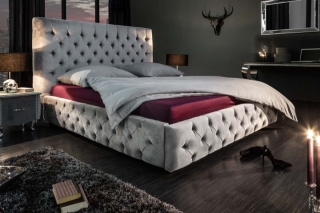 LuxD Dizajnová posteľ Laney 180x200 cm sivý zamat obr-2