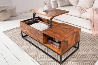 LuxD Dizajnový konferenčný stolík Timber Function 110 cm sheesham