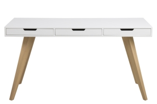 Dkton Dizajnový písací stôl Natalya 141cm, biely obr-1