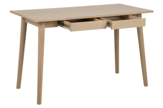 Dkton Dizajnový písací stôl Nahla 120 cm, dub biely obr-1