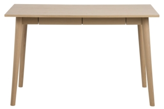 Dkton Dizajnový písací stôl Nahla 120 cm, dub biely obr-3