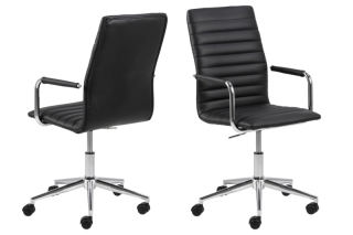 Dkton Dizajnová kancelárska stolička Narina, čierna-chrómová