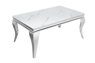 LuxD Dizajnový konferenčný stôl Rococo 100 cm strieborný - mramor obr-4