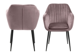 Dkton 23436 Dizajnová stolička Nashira, svetlo ružová, kovová