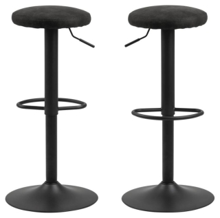 Dkton Moderná barová stolička Nenna, čierna-antracitová obr-1