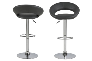 Dkton Dizajnová barová stolička Navi, šedá a chrómová