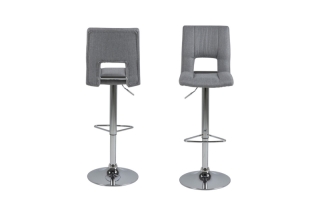 Dkton Dizajnová barová stolička Almonzo, svetlosivá / chrómová obr-1
