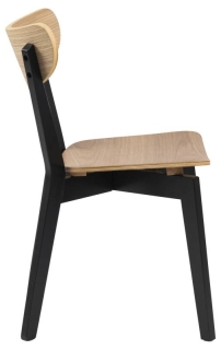 Dkton 23631 Dizajnová jedálenská stolička Nieves, čierna a prírodná obr-1