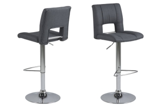Dkton Dizajnová barová stolička Nerine, tmavo šedá a chrómová obr-1