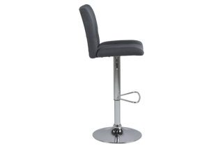 Dkton Dizajnová barová stolička Nerine, tmavo šedá a chrómová obr-2