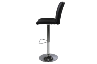 Dkton Dizajnová barová stolička Nerine, čierna a chrómová-ekokoža obr-3