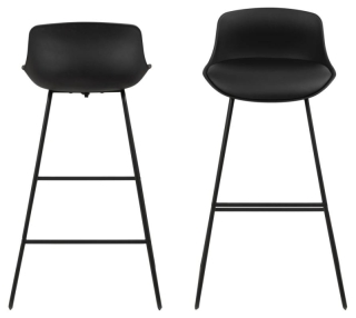 Dkton Dizajnová barová stolička Nerys, čierna obr-2