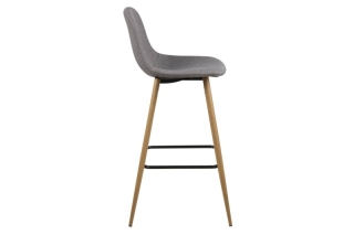 Dkton Dizajnová barová stolička Nayeli, svetlo šedá a prírodná obr-2