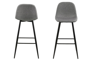Dkton Dizajnová barová stolička Nayeli, svetlo šedá a čierna obr-1
