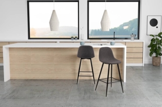 Dkton Dizajnová barová stolička Nayeli, šedá a čierna 91 cm
