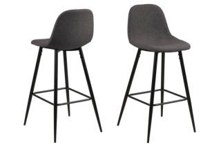 Dkton Dizajnová barová stolička Nayeli, šedá a čierna 91 cm obr-3
