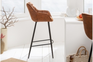 LuxD Dizajnová barová stolička Kiara antik hnedá obr-1