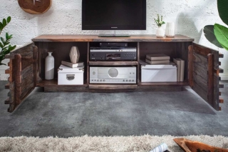 LuxD Dizajnový TV stolík Lorenzo 150 cm sheesham dymový obr-1