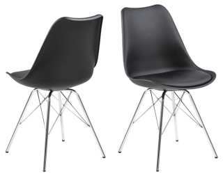 Dkton 23941 Dizajnová stolička Nasia, čierna - chróm