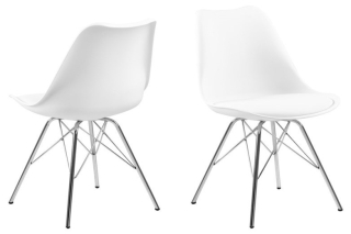 Dkton 23942 Dizajnová stolička Nasia, biele - chróm