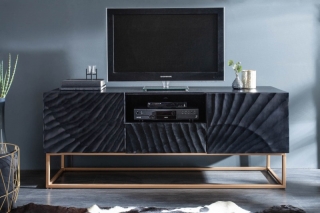 LuxD Dizajnový TV stolík Shayla 160 cm čierny - mango obr-1