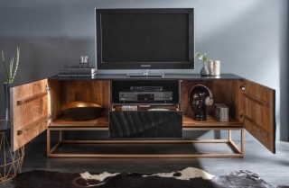 LuxD Dizajnový TV stolík Shayla 160 cm čierny - mango obr-2