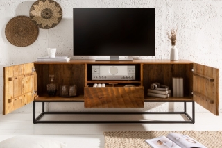LuxD Dizajnový TV stolík Shayla 160 cm mango obr-2
