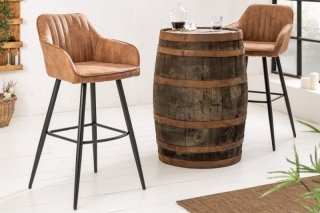 LuxD Dizajnová barová stolička Esmeralda vintage hnedá obr-1