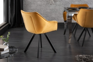 LuxD 24120 Dizajnová stolička Kiara horčicový zamat obr-2