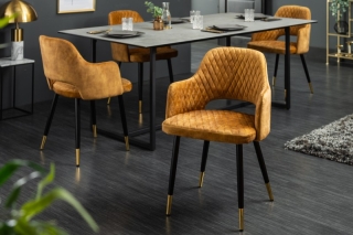 LuxD 24293 Dizajnová stolička Laney horčicovožltý zamat