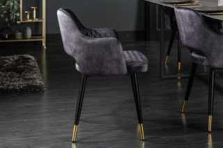 LuxD 24295 Dizajnová stolička Laney sivý zamat obr-2