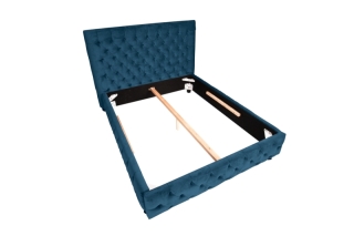 LuxD Dizajnová posteľ Laney 180x200 cm tmavomodrý zamat obr-4