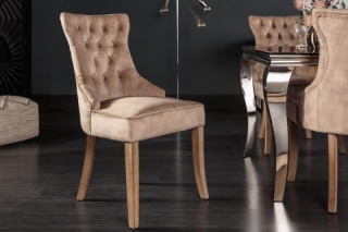 LuxD 24853 Dizajnová stolička Queen zamat kávová