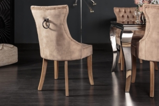 LuxD 24853 Dizajnová stolička Queen zamat kávová obr-2