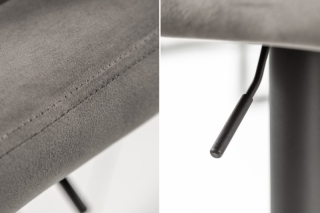 LuxD Dizajnová barová stolička Walnut sivý zamat obr-3