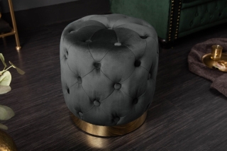 LuxD Dizajnová taburetka Rococo 37 cm čierna obr-1